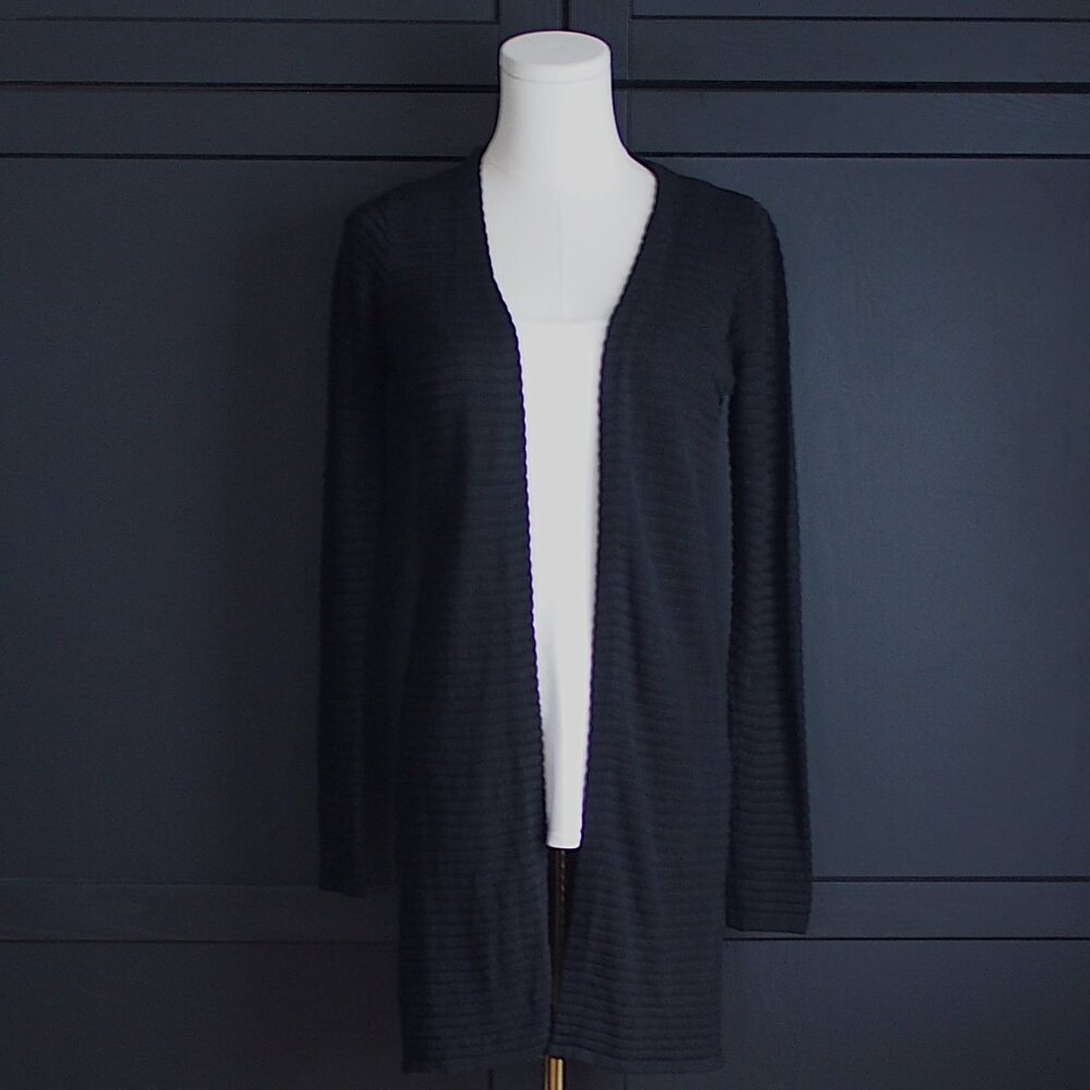 Twik (by Simon's) | Black Ribbed Open Cardigan